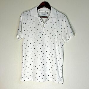 Goodfellow & Co Men's Polo Shirt Standard Fit Small Short Sleeve Leaf Print